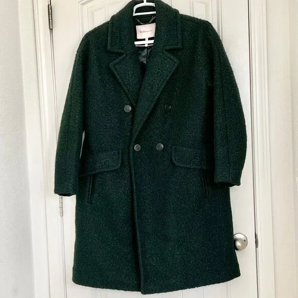 BCBGeneration Women's Double Breasted 4-Button Boucle Peacoat in Emerald Size 1x - Picture 8 of 12